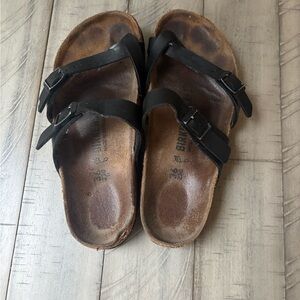 Birkenstock Black Leather Sandals Size 36